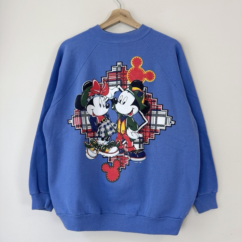 Vintage 90s Disney Mickey Unlimited Minnie Mouse Hip Hop Blue Sweatshirt - XL